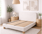 Tête de lit tissu bouclé 