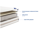 Matelas Ressorts ensachés Aerovisco à mémoire de forme 120x190 cm 

