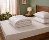 Pack sommeil 
2 oreillers + couette
Fabrication française 