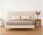 Tete de lit Zelie beige H115cm 180cm