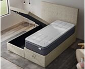 Lit Coffre Cassia Beige - 140x200 cm