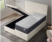 Lit Coffre Cassia Bouclé Blanc - 140x190 cm