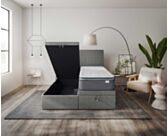 Lit Coffre Cassia Gris - 90x190 cm