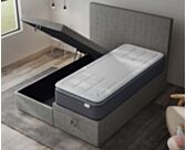 Lit Coffre Cassia Gris - 90x200 cm