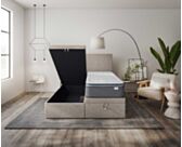 Lit Coffre Cassia Taupe - 160x200 cm