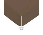 Drap-housse Coton Taupe Bonnet 30 - 140x200 cm
