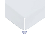 Drap-housse Coton Blanc Bonnet 30 - 160x200 cm