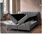 Lit Coffre Omega Gris - 140x200 cm