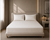 Ambiance drap-housse Satin Perle Bonnet 35 - 140X190 cm