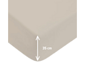 Drap-housse Satin Beige Bonnet 35 - 140x190 cm 