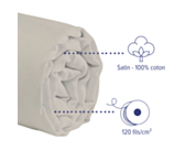 Drap-housse Satin Beige Bonnet 35 - 140x190 cm 
