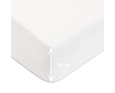 Drap-housse Satin Blanc Bonnet 35 - 140x190 cm