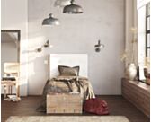 Tête de lit Kalmia Boucle Blanc 90 - H120 cm