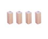 Lot de 4 pieds carrés Vernis Clair - H15 cm