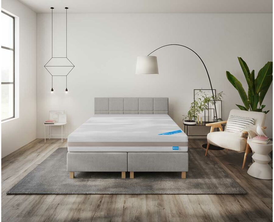 Boxspring Dayton Merlot Gris - 90x200 cm main product photo
