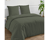 Housse de couette Coton Kaki - 140x200 cm