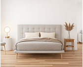 Tete de lit zelie gris 140 cm 115 hauteur 