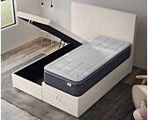 Lit Coffre Cassia Bouclé Blanc - 140x190 cm