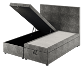 Lit Coffre Cassia Velours Gris - 180x200 cm