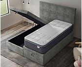 Lit Coffre Cassia Velours Gris - 180x200 cm