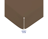 Drap-housse Coton Taupe Bonnet 30 - 180x200 cm