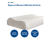 Oreiller Memo Vegetal Ergonomique - 40x60 cm