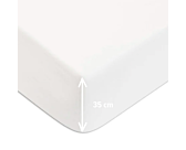 Drap-housse Satin Blanc Bonnet 35 - 140x200 cm