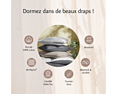 Taie d'oreiller percale Gris Fonce - 50x70 cm