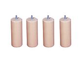 Lot de 4 pieds cylindriques Vernis Clair - H30 cm