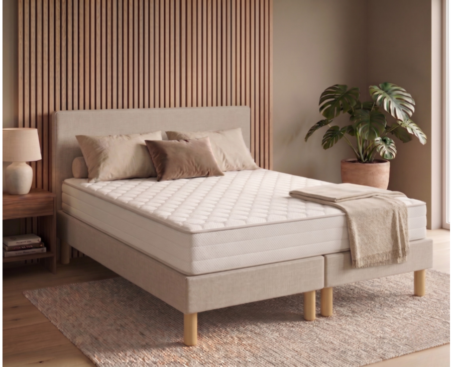 Ensemble literie Leon - beige - (x2) 70x190 cm (140x190 cm) 