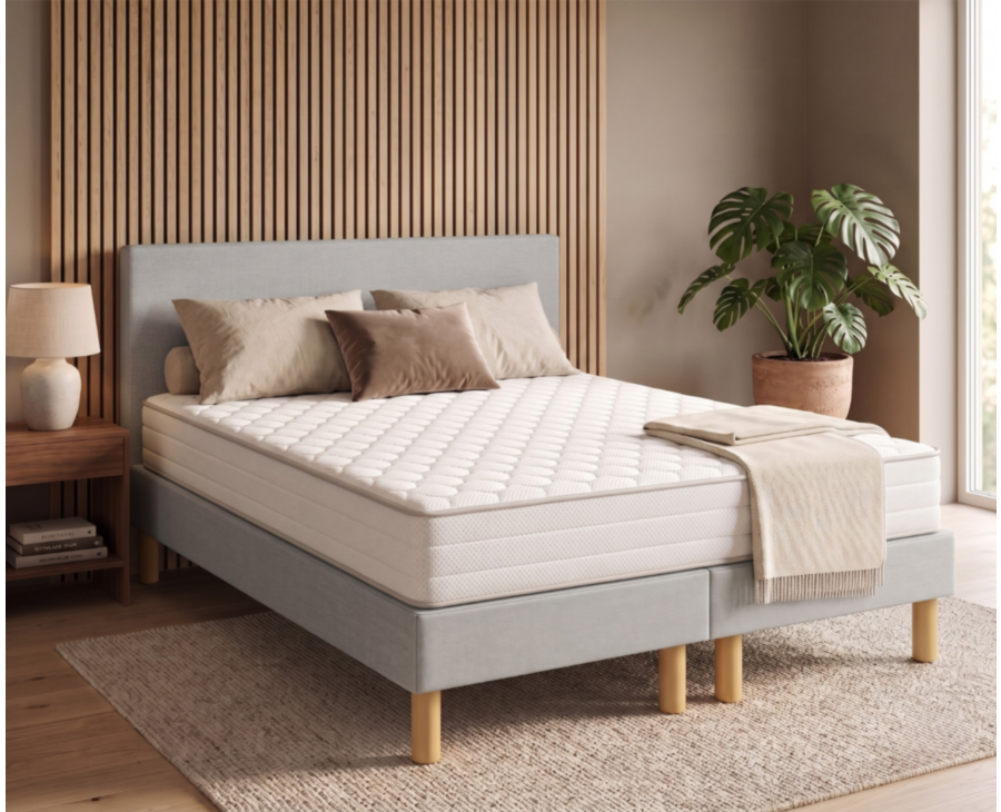Ensemble literie Leon - gris - (x2) 70x190 cm (140x190 cm) 