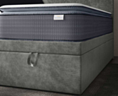 Lit Coffre Cassia Velours Gris - 140x200 cm