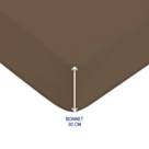 Drap-housse Coton Taupe Bonnet 30 - 90x200 cm