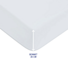 Drap-housse Coton Blanc Bonnet 30 - 140x200 cm