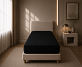 Ambiance drap-housse Satin Noir Intense Bonnet 35 - 90X190 cm