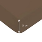 Drap-housse Coton Taupe Bonnet 25 - 90x200 cm