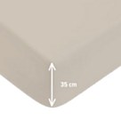 Drap-housse Satin Beige Bonnet 35 - 140x190 cm 