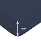 Drap-housse Satin Marine Bonnet 35 - 140x200 cm