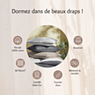 Taie d'oreiller percale Gris Clair  - 50x70 cm