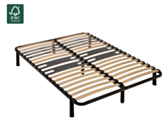 Sommier à lattes en kit Optikit 5 zones de confort 160x200 cm – cadre métal, lattes bouleau et peuplier certifiées FSC