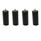 Lot de 4 pieds cylindriques Wengé - H20 cm