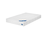 Matelas Sensospring 180x200 cm Oli – vue d'ensemble sur fond blanc, coutil matelassé blanc et soutien ferme à ressorts ensachés