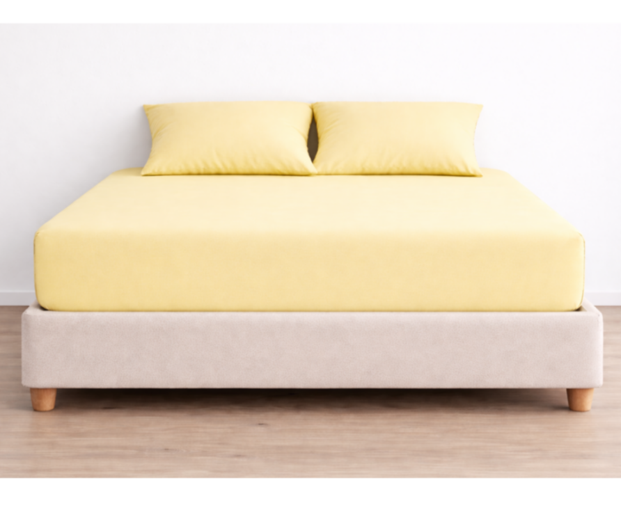 Drap-housse 100% Coton Limoncello - Bonnet 25 - 140x190 cm