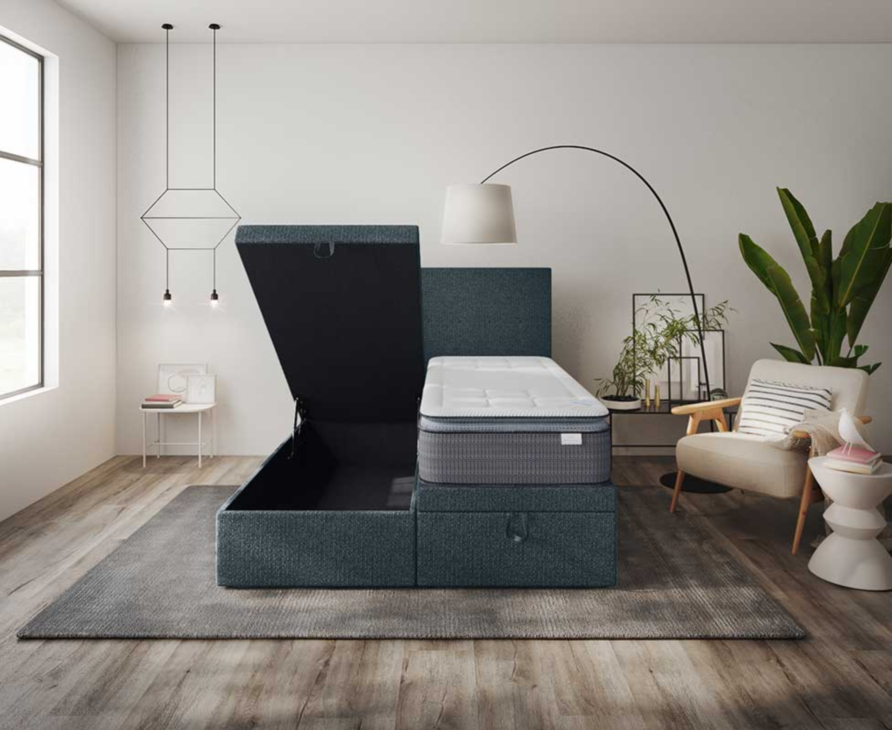 Lit Coffre Cassia Bleu - 140x190 cm