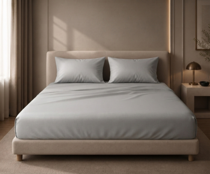 Housse de couette Satin 120 fils - Perle - 140x200 cm