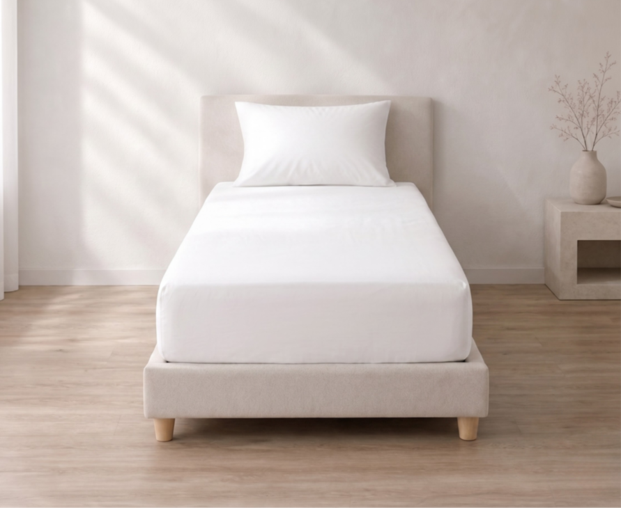 Drap-housse Percale Blanc Bonnet 35 90X190 cm