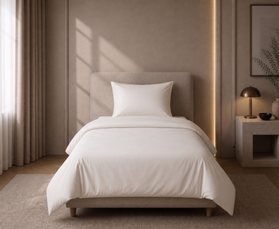 Housse de couette Satin 120 fils - Perle - 140x200 cm