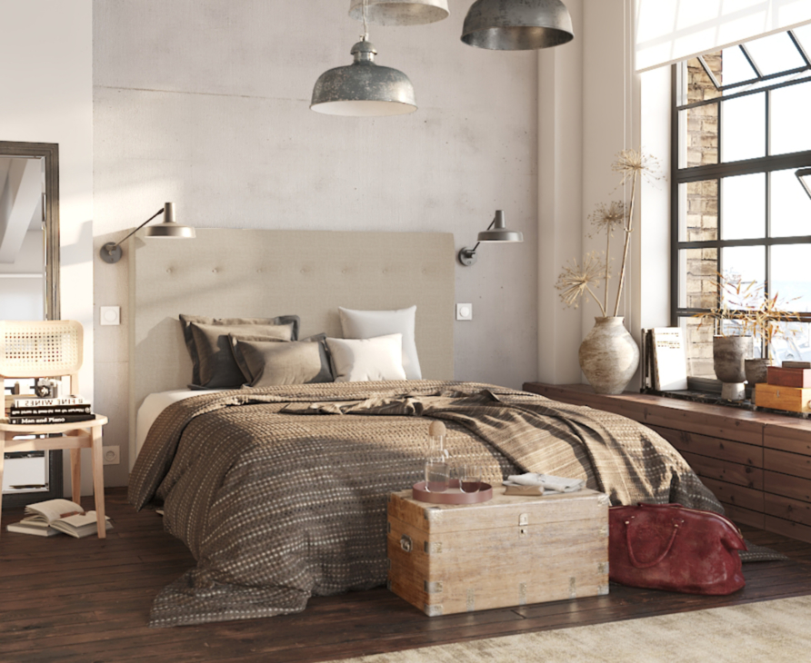 Tête de lit Kalmia Beige 200 - H120 cm