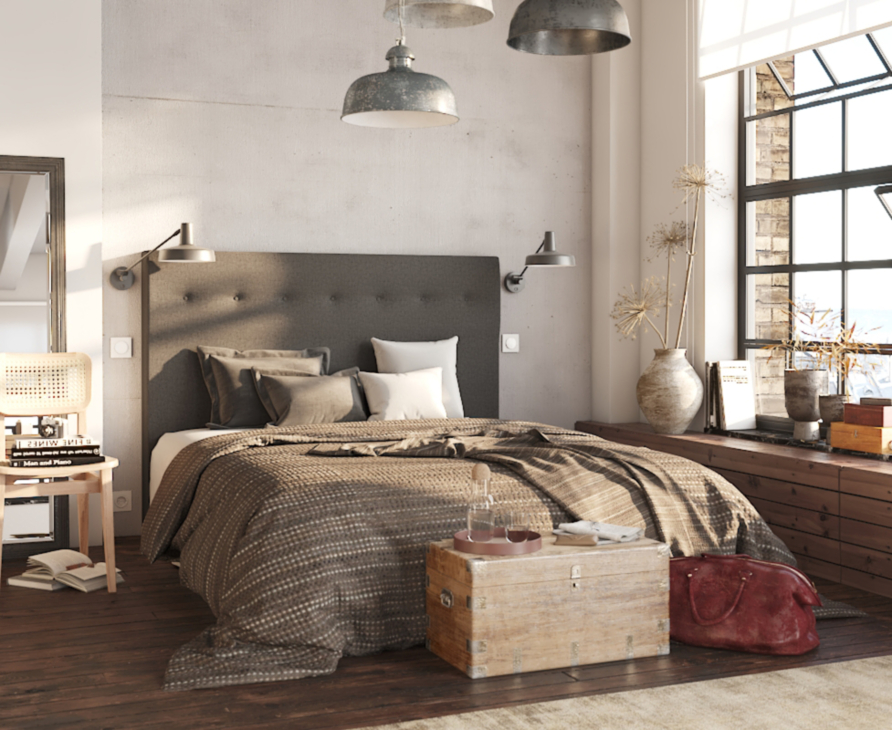 Tête de lit Kalmia Gris 200 - H120 cm