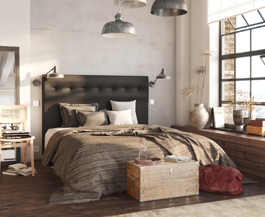 Tête de lit Kalmia S Noir 180 - H100 cm
